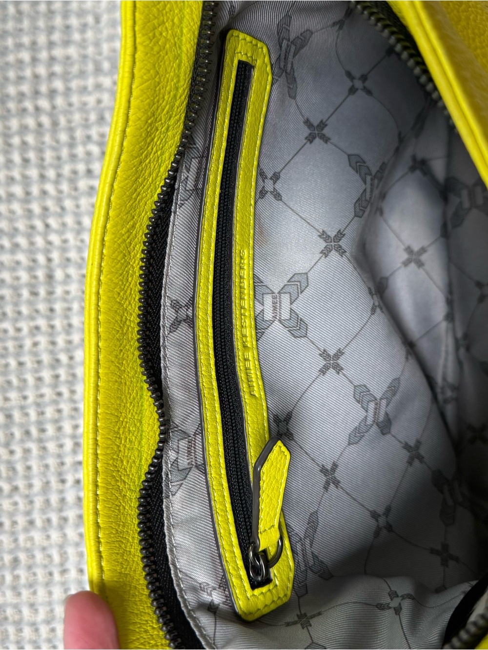 Aimee Kestenberg Lemon Yellow Pebbled Leather Crossbody - Picture 8 of 11